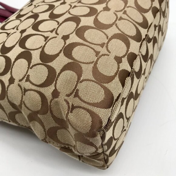 Coach Brown Canvas Signature Python Stripe Tote BagF25706 - Picture 9 of 11